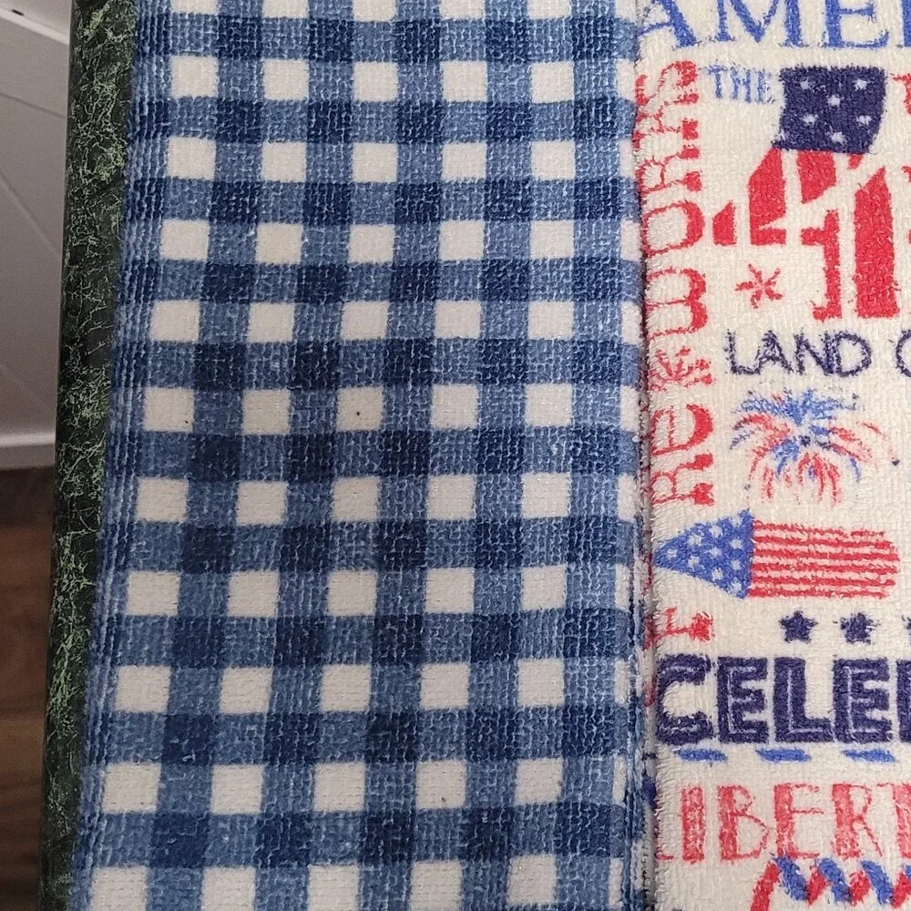 4th of July Kitchen Towel & Blue/White Check Kitchen Towel